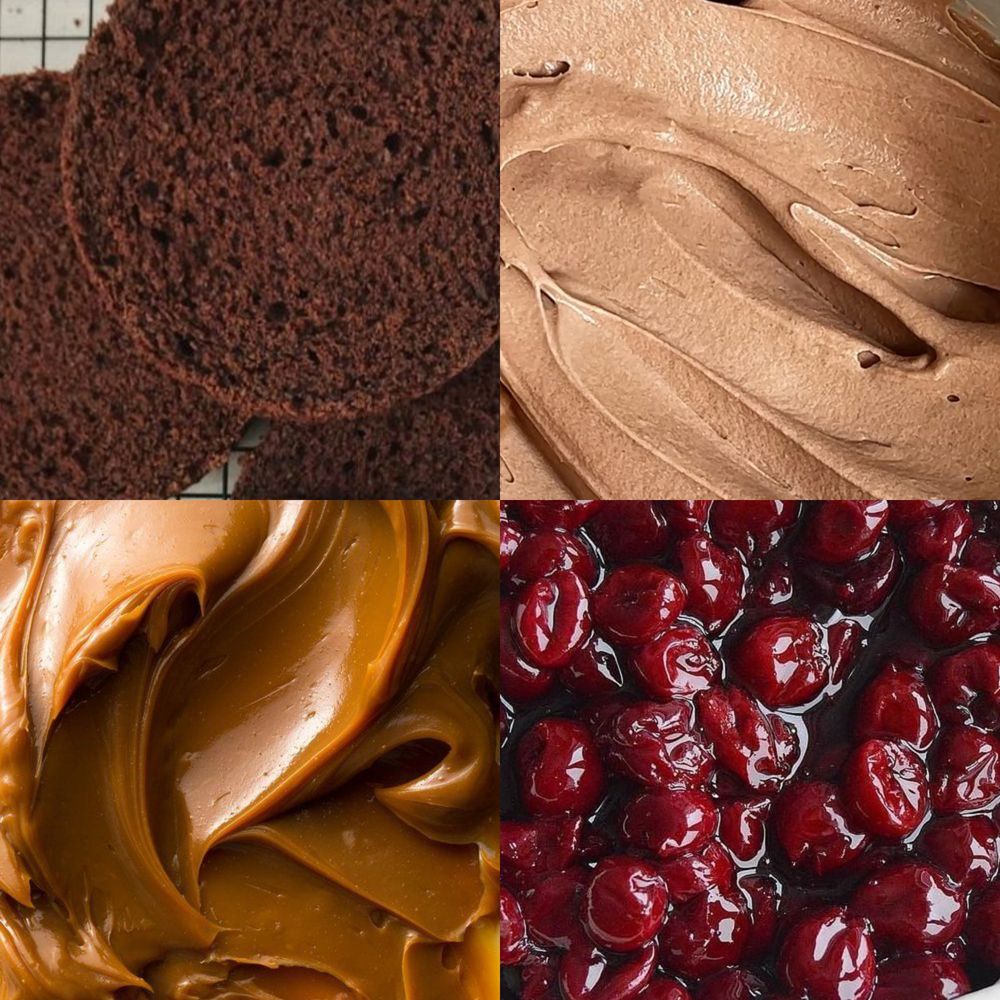 Шоколадный торт с вишней и карамелью/ 2300 руб за 1 кг