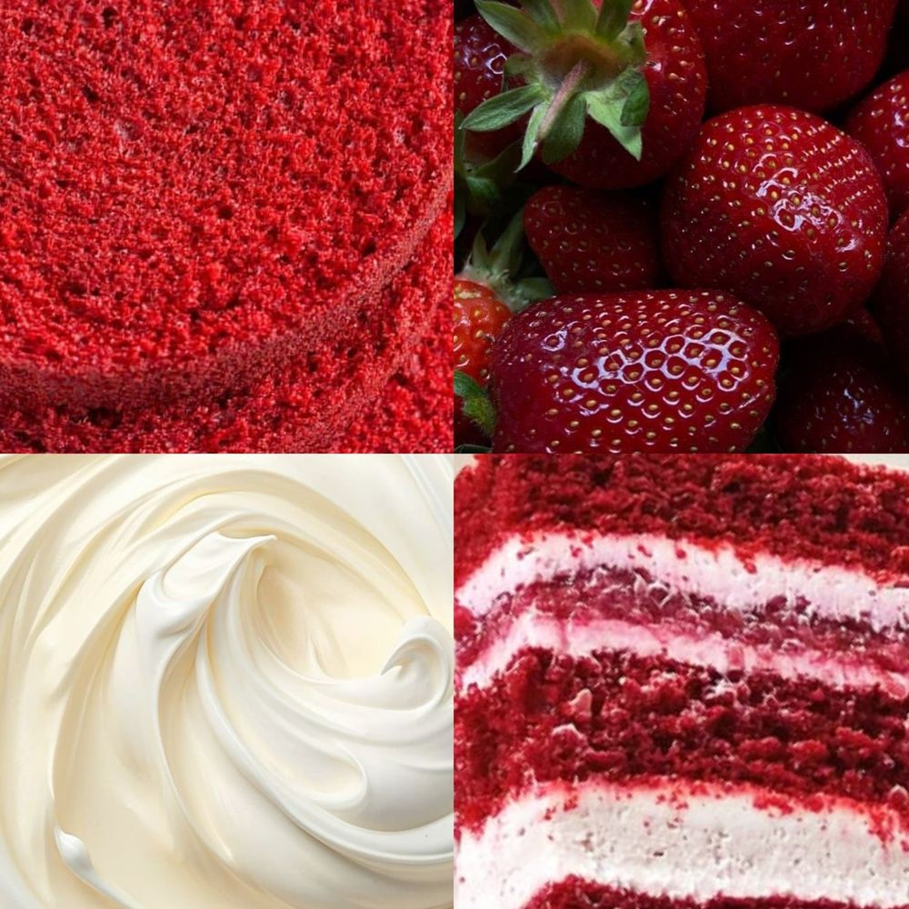 Красный бархат с вишней/клубникой/карамелью/ 2300 руб за 1 кг